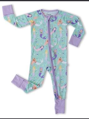 Little Sleepies Bamboo Viscose Zippy - Mermaid Magic  6-12M